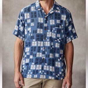 NAT NAST Men’s Silk Blend Hawaiian Button Down Shirt Size Large NWT
